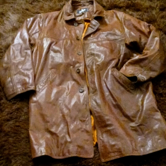Vintage Other - Mens vintage brown leather jacket